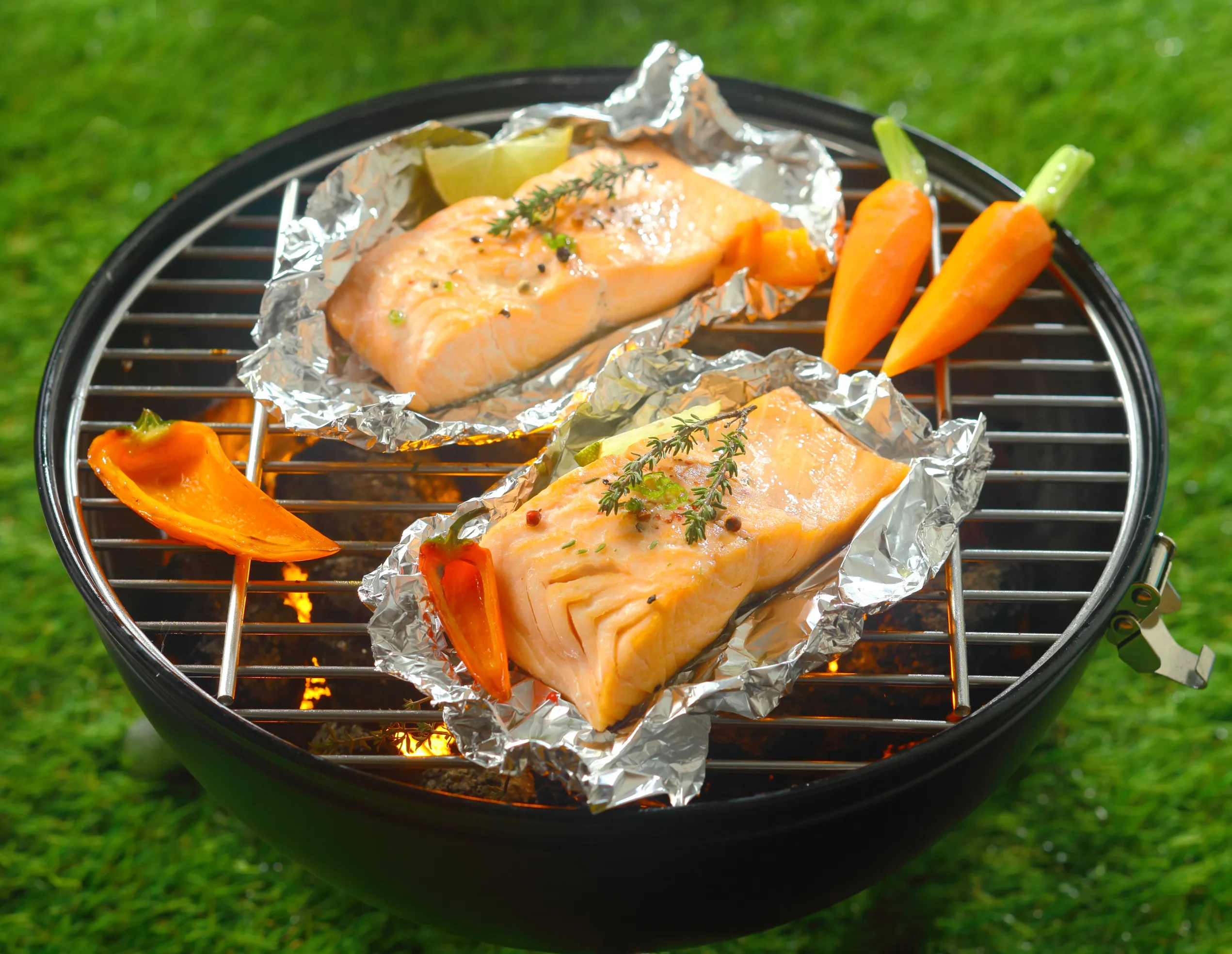 vis op de barbecue